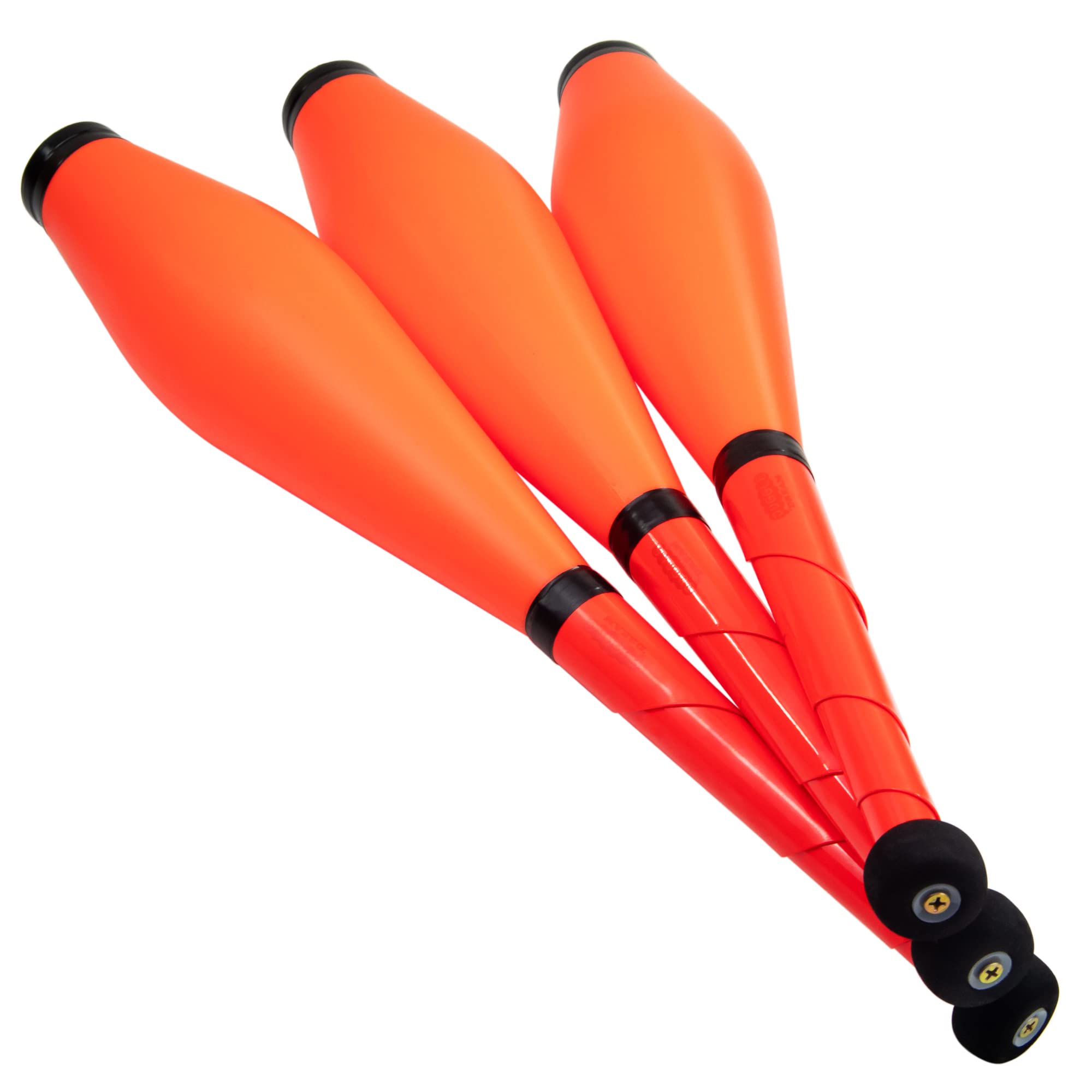Juggle Dream Neon UV Street Juggling Clubs Set of 3 Great Trainer Club - Juggling Set for Beginners and Advanced Jugglers (All Orange)