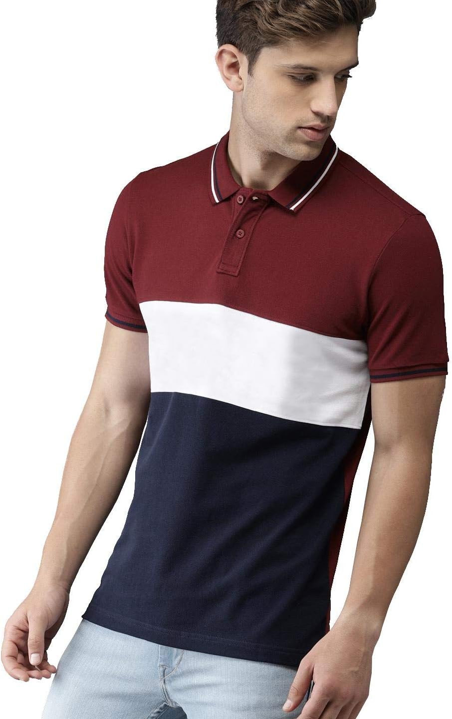 Leotude Men's Regular Fit Multi Color Polo T-Shirt