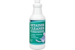 NORTHWEST ENTERPRISES Ultrasonic Retainer Cleaner Solution Concentrate - Ultrasonic Denture Cleaner for Ultrasonic Machines - Cleans Mouthguards, Invisalign, and Nightguards - Odor, Stain and Discoloration Remover (32 oz)