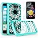 LG Optimus Zone 3 / LG Spree / K4 / Rebel Lte Clear Case with HD Screen Protector, AnoKe Scratch Resistant Colorful Totem Mandala Flower Slim Fit Acrylic TPU Bumper Hybrid For LG K4 -TM Mint