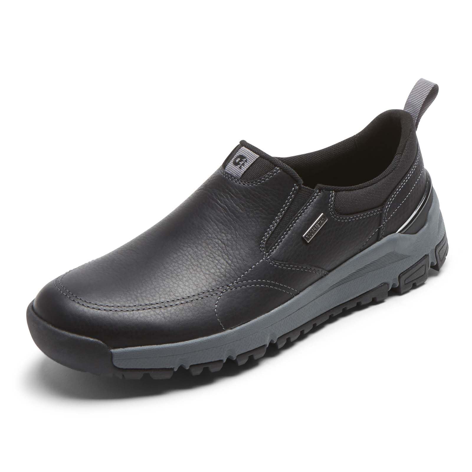 Dunham Men’s Glastonbury Slip On Sneaker, Black Leather/Suede, 10.5 XX-Wide