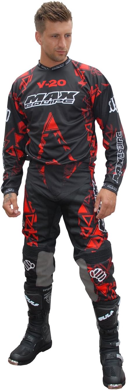 Wulfsport Adult Max Equipe V-20 Red Motorbike Suit Motorcycle Motorcross Racing Shirts Pants Set - Shirt