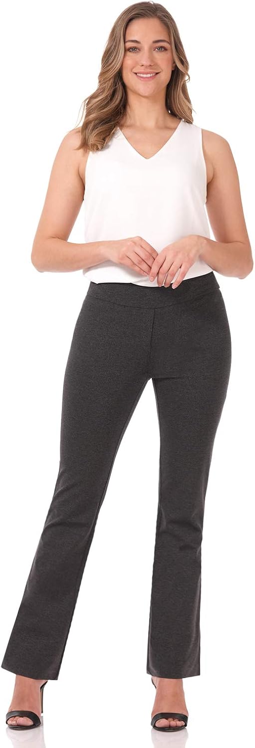 Rekucci Women's All-Season Cooling-Knit Bootcut Pant with Tummy Control at  Women’s Clothing store