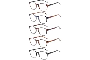 NORPERWIS 5 Pairs Reading Glasses - Standard Fit Spring Hinge Readers Glasses for Men and Women (5 Pack Mix Color, 1.75)