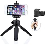 FAVOLCANO Yunteng Portable Mini Tripod with Phone Holder/Clip for Gopro, Smartphone, Compact Cameras and DSLRs