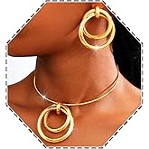 Zehope Gold African Jewelry Neckalce Set Statement Pendant Neckalces Earring Sets for Women
