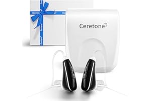 Hearing Aids - Ceretone Hearing Aids for Seniors with Noise Cancellation, Discreet & Comfortable Fit, Ceretone Great Gift, Bl
