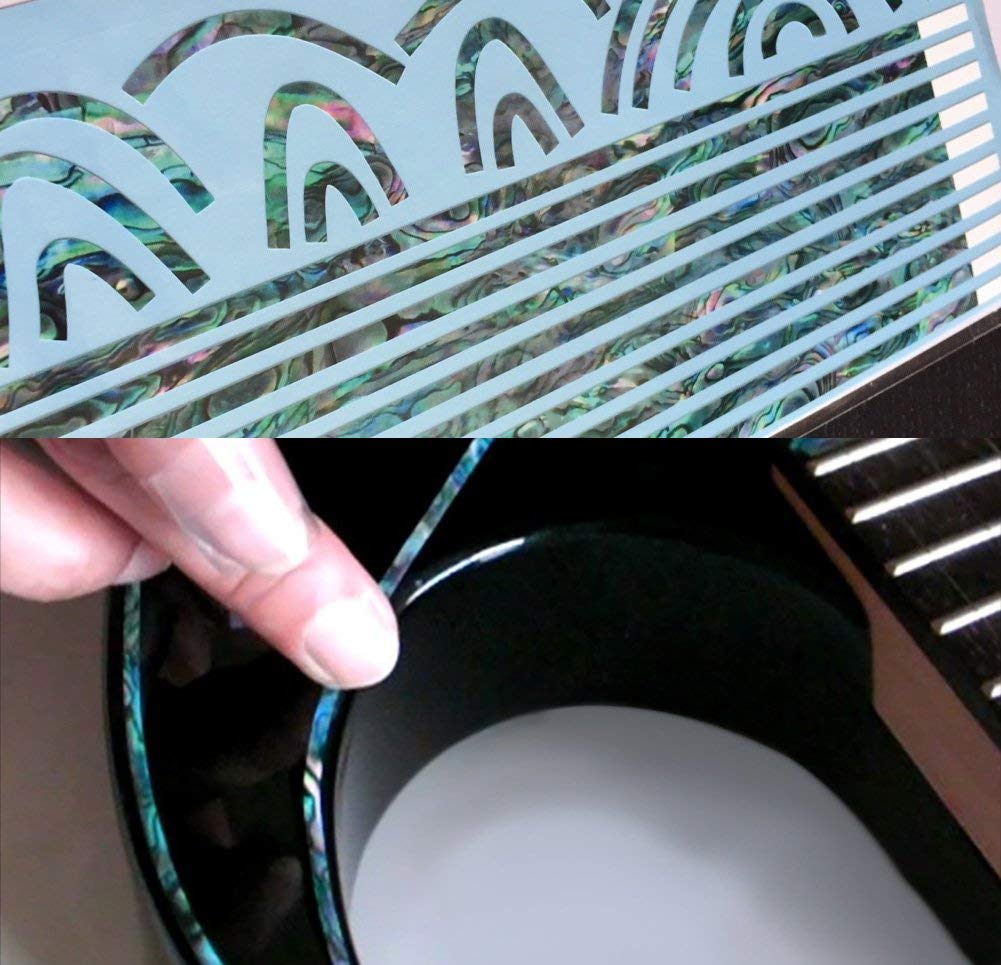 Binding Stickers Decals for Guitar Bass Body, Neck & Headstock - 3mm - Abalone Blue,BI-3AB