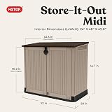 Keter Store It Out Midi Wheelie Bin Box Beige Brown Garden Storage view 2