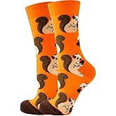 wotemlur Fun Colorful Socks Patterned Funky Happy Women Crew Cute Sock Combed Cotton Stockings