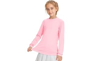 American Trends Girls Rash Guard: UPF+ 50 Long Sleeve UV Protection Shirts for Girls - Lightweight Quick Dry Sun Shirts 5-16T
