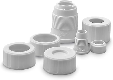Amazon Com Ateco Universal Pastry Coupler And Cap Set 7 Piece Set Works With 250 Ateco Decorating Tubes Plus Tips From Other Brands Kitchen Dining