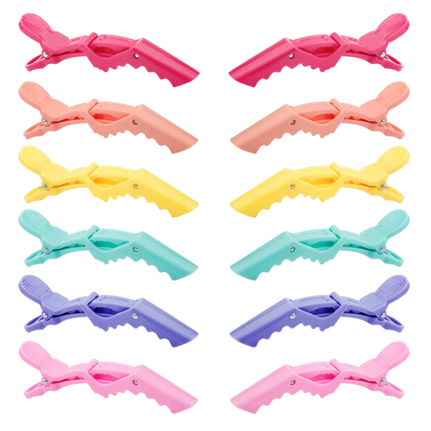 GLAMFIELDS 12 pcs Alligator Hair Clips for Styling Sectioning, Non-slip Grip Clips for Hair Cutting, Durable Women Professional Plastic Salon Hairclip with Wide Teeth & Double-Hinged Design: Beauty