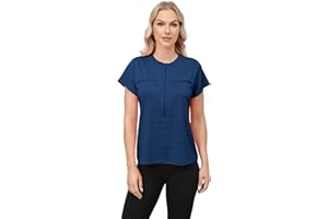 HORSSLE Women Chemo Shirts for Port Access 2-Side Snap Shoulder Surgery & Dialysis Recovery Shirts, Lightweight & Breathable