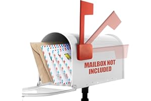 Anley Universal Outgoing Mail Mailbox Flag for Wood, Metal & Stucco - Rust Resistant Iron Alert Postal Carrier Raised Signal Flags Replacement Kit - Mounting Sticker Included (Upgraded Version, Red)