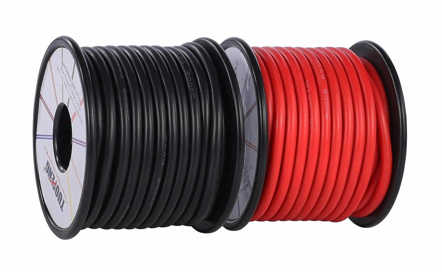 TUOFENG 3.3mm² Electrical Wire 21 Meter [10.5 m Black and 10.5 m Red] 12 AWG Silicone Wire Hook Up Wire Cable Soft and Flexible of Tinned Copper Wire High Temperature Resistance