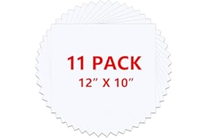 RENLI·TONG RENLITONG White Heat Transfer Vinyl HTV Bundle : 11 Pack 12inch x 10inch Sheets DIY Iron On for T-Shirt Clothing, Easy to Cut & Weed & Press Design (11 Sheets, White)
