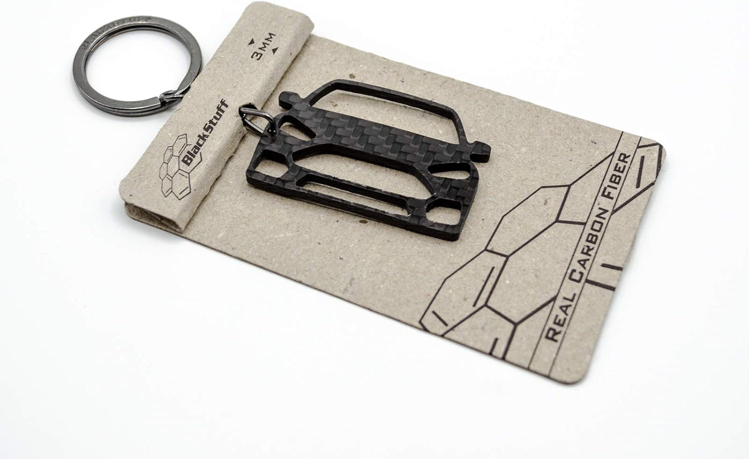 BlackStuff Carbon Fiber Keychain Keyring Ring Holder Compatible with Focus RS MK3 2011-2018 BS-183 - Image 4