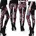 QZUnique Women's Red Rose Skull Leggings Yoga Pants Stretch Workout Pants US XS-M