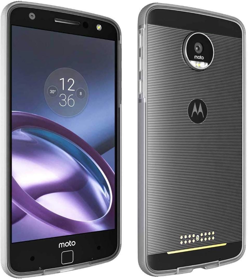 Rome Tech Bumper for Moto Z Force - Moto Mods Compatible - Ultra Slim Shell With Protective Shockproof Design for Motorola Moto Z Force Droid - Clear