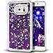 Samsung Galaxy S7 Edge case,Crosstree Liquid, Appmax Cool Quicksand Moving Stars Bling Glitter Floating Dynamic Flowing Case Liquid Cover for galaxy s7 edge. (Star Purple)