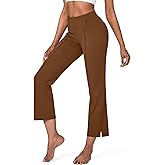 G4Free Yoga Pants Women Dress Pants with Pockets Stretchy High Waist Work Pant for Casual Golf (Dark Coffee,S,27")