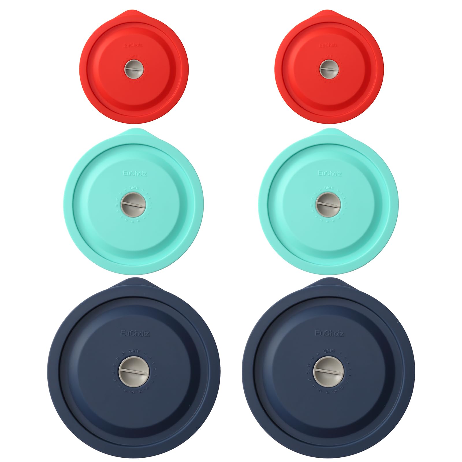 Photo 1 of Replacement Lids for 7200-PC 2 Cup and 7201-PC 4 Cup and 7402-PC 6/7 Cup, Silicone Round Storage Cover Lid for Anchor Hocking Glass Bowl 6 Pack Multiple Colors
