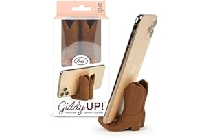 Genuine Fred Giddy UP Phone Stand, Brown, Cowboy Boot Tech Accessory, Fits Most Mobile Smartphones, Grippy Silicone, Fun Cowboy Boot Details