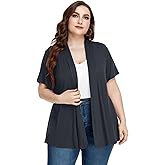 LARACE Short Sleeve Cardigans for Womens Summer Tops Casual Plus Size Open Front Lightweight Cover Up