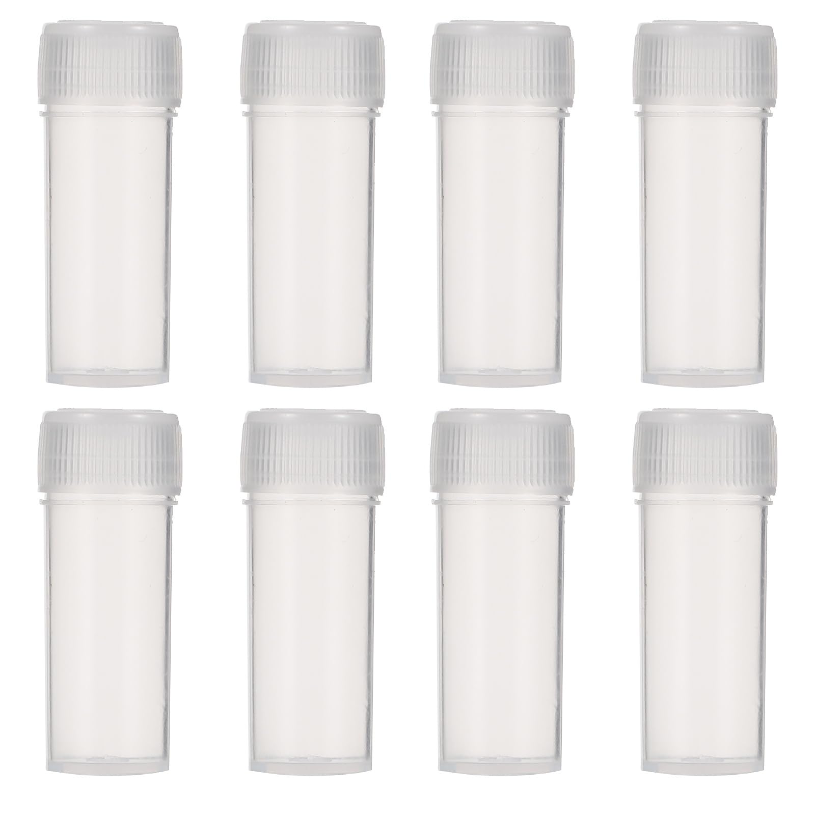 VILLCASE 100Pcs 5Ml Plastic Dispensing Bottles Refillable Containers with Caps for Essential Oils Cosmetics Spices and Travel Storage