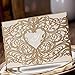 WISHMADE Laser Cut Invitations Cards Sets Gold 50 Pieces for Wedding Birthday Bridal Shower with Envelopes and White Printable Paper Kits