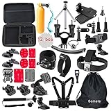 4K Action Camera Accessories Kit for Gopro Hero 5/4 Session Hero 3/2/1 Silver Black;Bundles for AKaso Ek7000; EKEN H9r Campark Wifi Underwater Cam; DBPower EX5000; SJCAM SJ4000 SJ5000 SJ6000