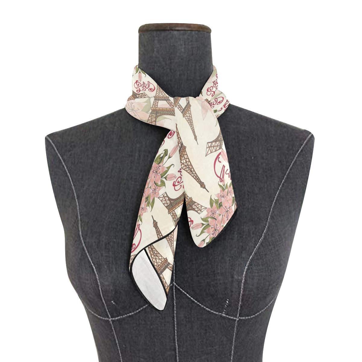 XLING Fashion Square Scarf Floral Flower Paris Eiffel Tower Pattern Lightweight Sunscreen Silk Scarves Muffler Hair Wrap Headscarf Neckerchief for Women Men XLING Fashion Square Scarf Floral Flower Paris Eiffel Tower Pattern Lightweight Sunscreen Silk Scarves Muffler Hair Wrap Headscarf Neckerchief for Women Men