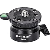 Koolehaoda Tripod Leveling Base, Aluminum Half Ball 15&deg; with Bubble Level | Camera Leveler with 1/4" &amp; 3/8" Screw Mount, for DSLR Camera Camcorder, Video Head, Gimbal Heads, Panoramic Photography
