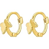CAITLYNMINIMALIST 18K Gold Plated Sterling Silver Mini Tiny Cartilage Micro Dainty Huggie Hoop Earrings for Women