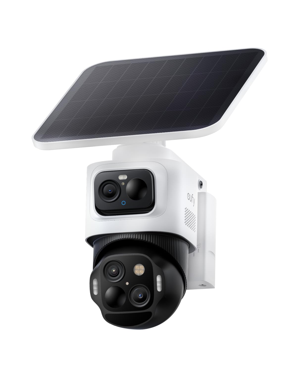 eufy Security eufyCam S4, cámara solar 4K inalámbrica para exteriores, cámara Bullet-PTZ de triple lente, vista de 360°, zoom automático 8X, reconocimiento AI, seguimiento AI, visión nocturna en color, tarifa mensual 0, almacenamiento integrado de 32 GB