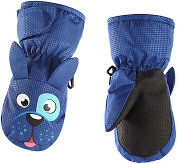 Losping Toddler Kids Waterproof Winter Thicken Warm Gloves Cute Cartoon