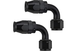 EVIL ENERGY 6AN PTFE Hose End Fitting 90 Degree Black for PTFE Hose Only 2PCS
