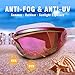 GAOGE Swim Goggles Swimming Goggles + Swim Cap + Case + Nose Clip + Ear Plugs, Triathlon Swim Goggles Mirror Coated Lenses Anti-Fog Shatterproof UV Protection for Adult Men Women Youth Kids Child