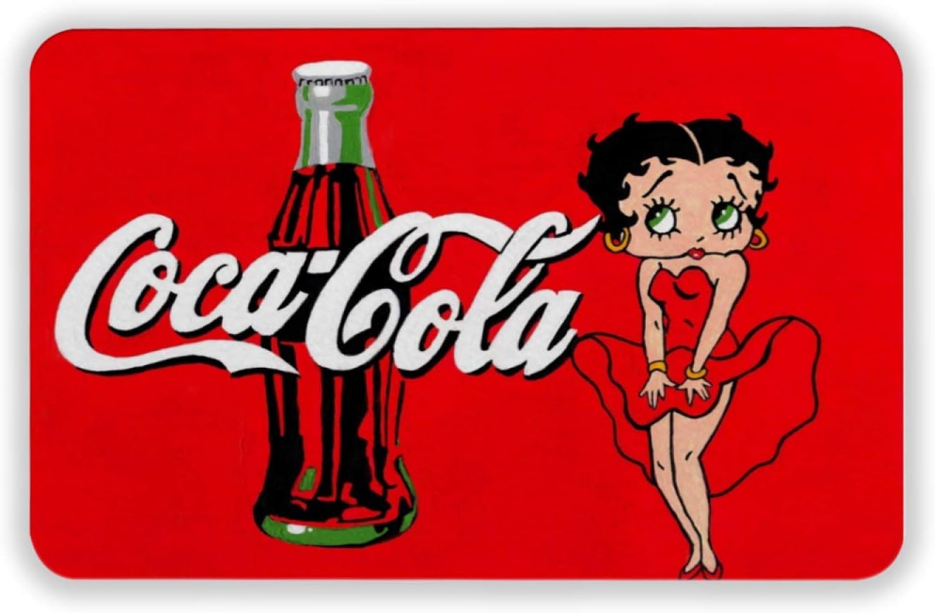 Coca-Cola Rubber Soft Bath Mats - Non Slip Absorbent Bathroom Decor Rugs Back Doormat Runner Mat for Kitchen Bathroom Floors 15.7x23.6 Inch