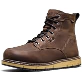 KEEN Utility Men's San Jose 6" Alloy Toe Waterproof Wedge Work Boots | Waterproof Leather, Non-marking, Oil- and slip-resistant Rubber, EH-rated, Siped Channeling Rubber, Construction