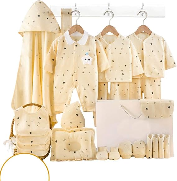 Amazon Co Jp ユリカー 新生児 肌着 赤ちゃん 出産祝い ベビー服 ギフトセット 綿 100 ロンパース カバーオール 手袋 靴下 枕 よだれかけ ミトン タオル 帽子 肌着パジャマ おくる み 可愛い 四季通用 出産祝い 22点セット59 73cm 服 ファッション小物