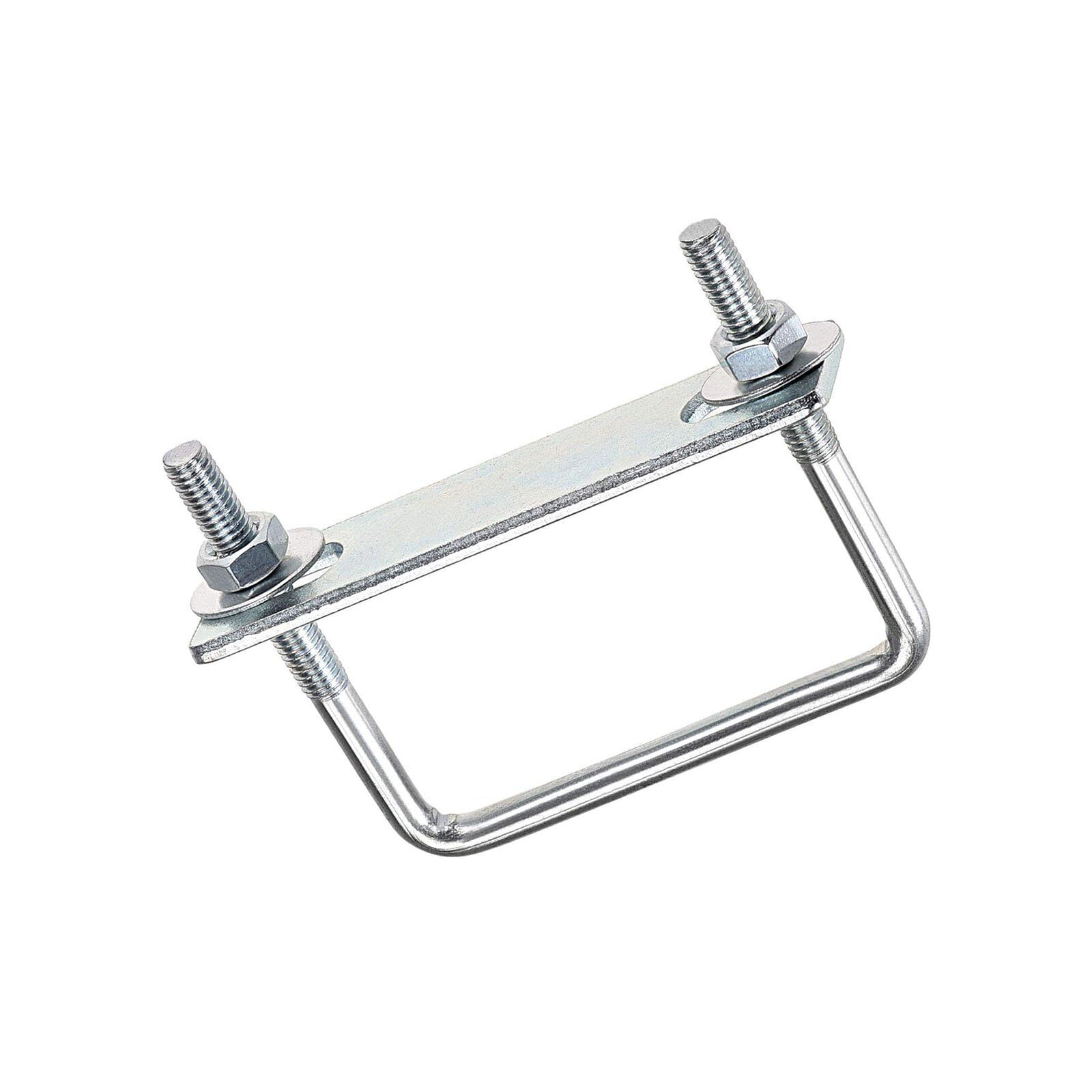 TOP-VIGOR M6 Square U-Bolts, 60mm Inner Width 65mm Length Steel U-Bolts with Nut, Plate, Washer for Building Installations Mechanical Parts Connection Cehicles Ships