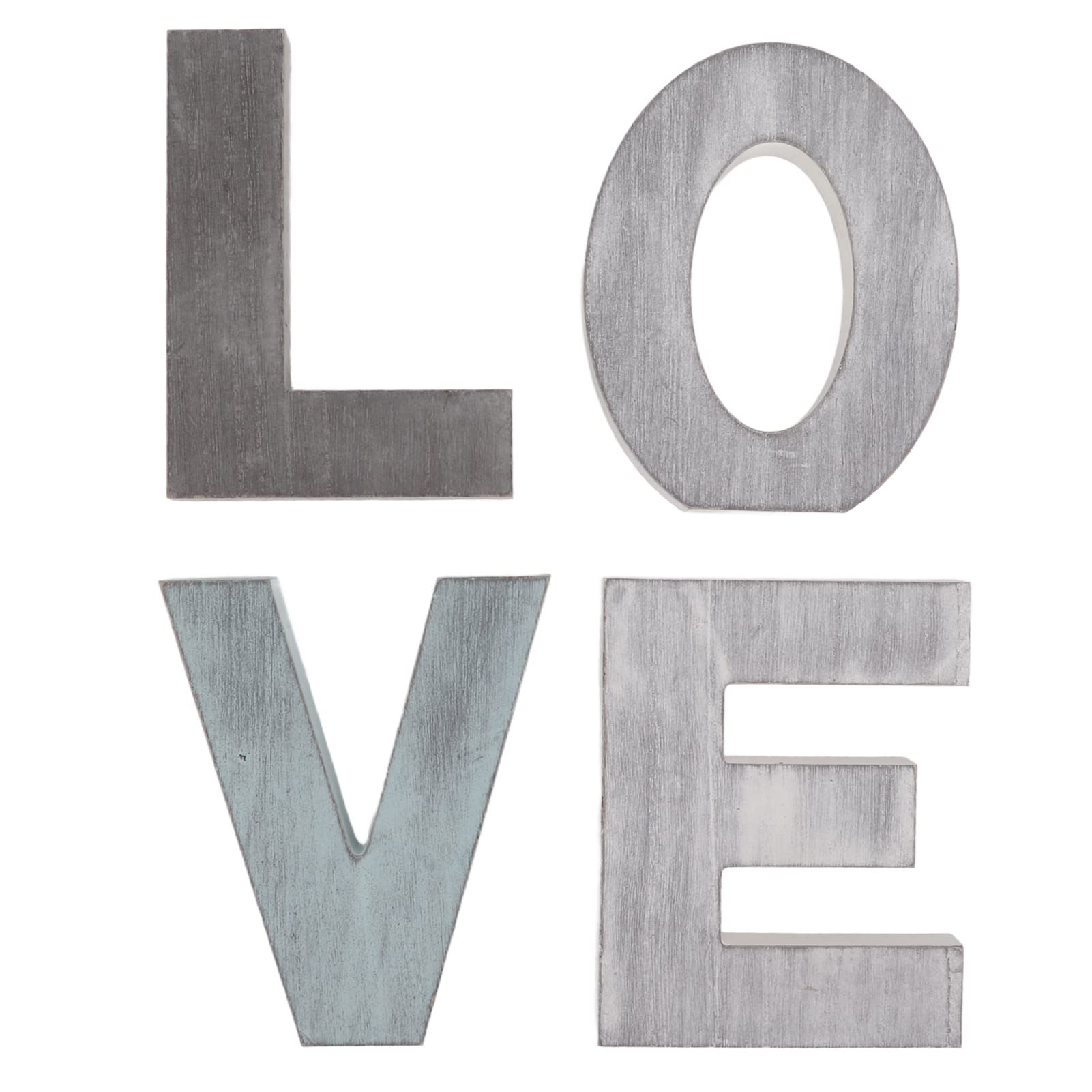 Rustic Wood LOVE Sign Decor, Retro Freestanding Decorative Word Signs Wooden Letters LOVE Decoration Ornaments for Living Room House Table Shelf Decor
