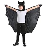 OLLULL Dress Up Cosplay Bat Cape Boys Girls Halloween hero Costumes Color Black