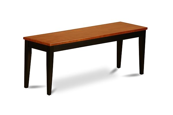 Parfait Dining Room Bench with Wood Seat in Black and Cherry Finish