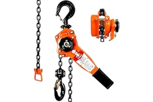 YATOINTO Lever Chain Hoist, 3/4 Ton Come Along Winch, 10FT Manual Ratchet Puller Hoist,G80 Black Chain and 2 Heavy Duty Hooks,1650lbs Hoist for Lifting