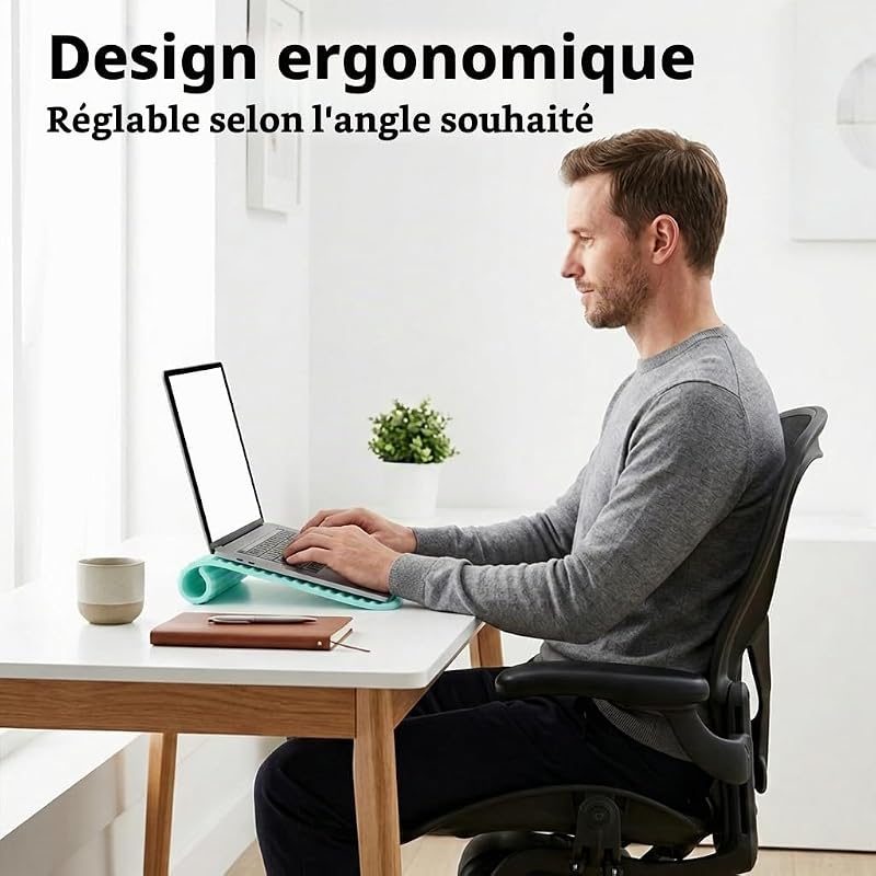 Support Téléphone Portable Pliable en Silicone, Support Bureau Universel Antidérapant pour Smartphone et Tablette, Réglable et Ergonomique (1, Bleu)