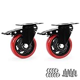 Caster Wheels, Heavy Duty 4 Inch Casters Set of