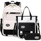 VIDOSCLA 3Pcs Teen Girls' Backpack Set Middle School Students Bookbag Outdoor Teen Boys Bookbag
